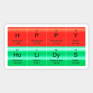 Happy Holidays with Periodic Table Symbols Sticker